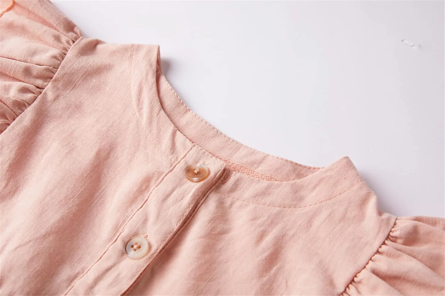 Niyage Girls Flutter Sleeve Dress Toddler Elegant Ruffle Button Down Casual Dresses