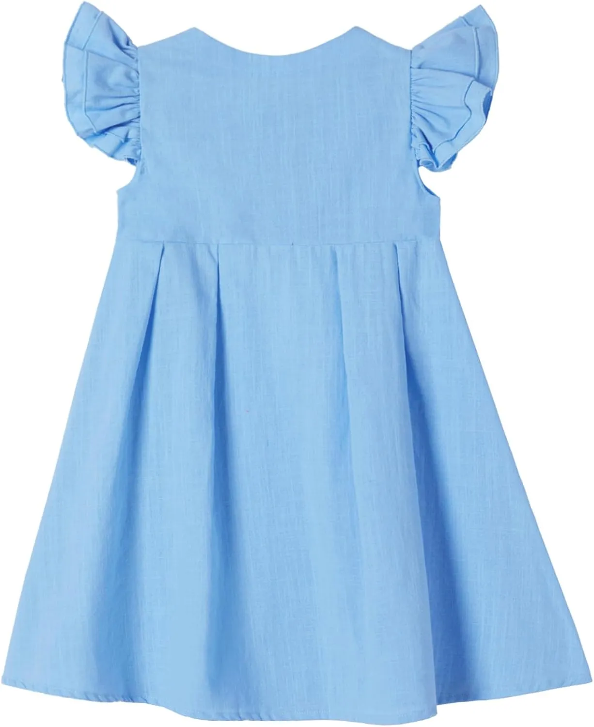 Niyage Girls Flutter Sleeve Dress Toddler Elegant Ruffle Button Down Casual Dresses