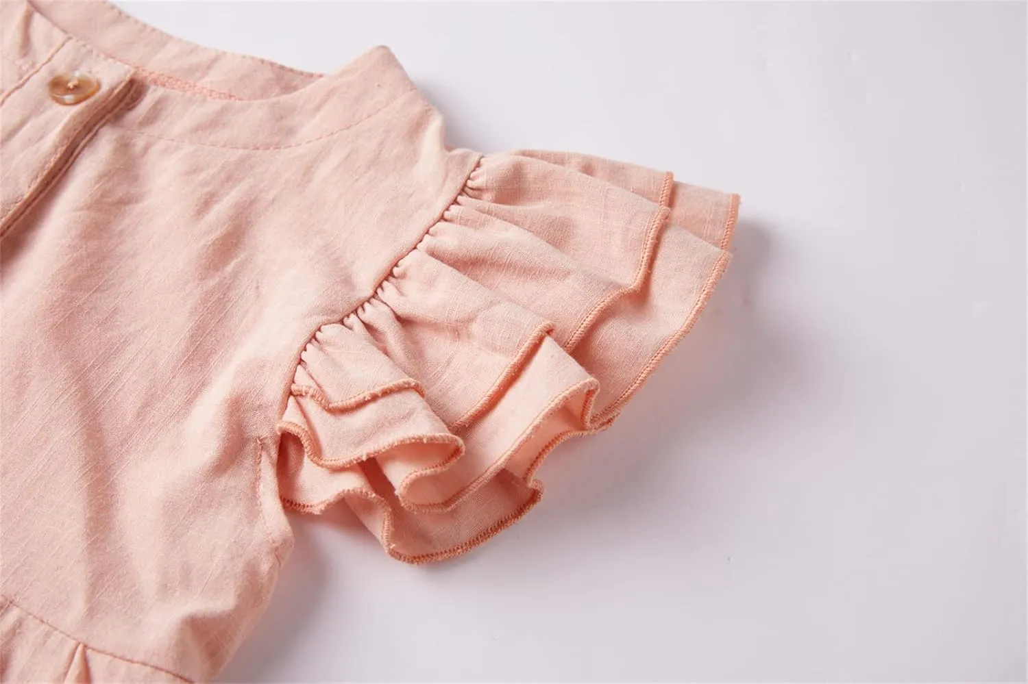 Niyage Girls Flutter Sleeve Dress Toddler Elegant Ruffle Button Down Casual Dresses
