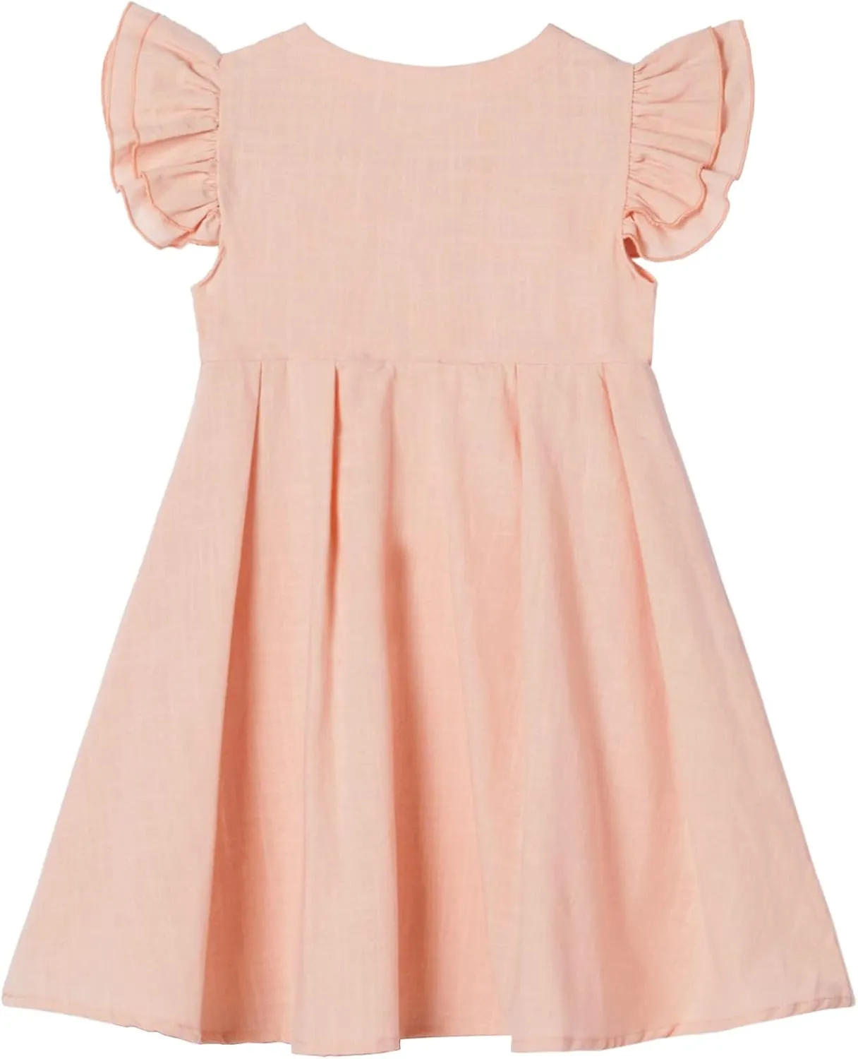 Niyage Girls Flutter Sleeve Dress Toddler Elegant Ruffle Button Down Casual Dresses