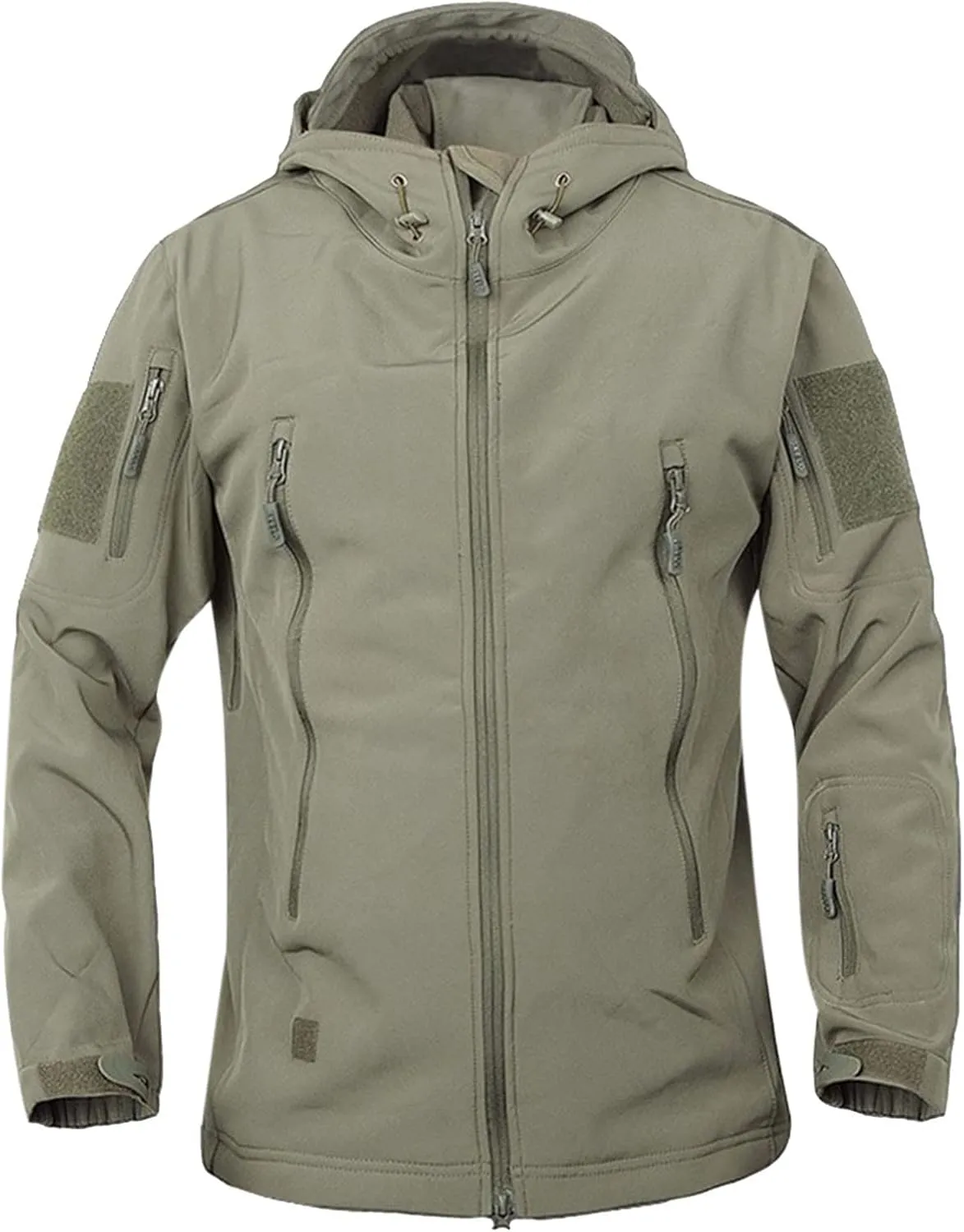 Outdoor Jacket For Men Waterproof Windresistant Fleece Lined Shark Skin Soft Shell Multi-Pocket Coat Quick-Drying Top