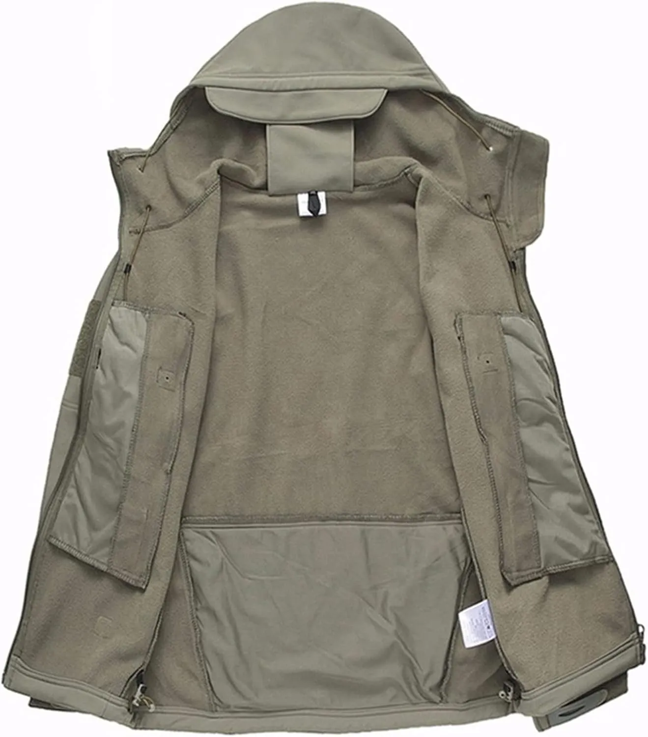 Outdoor Jacket For Men Waterproof Windresistant Fleece Lined Shark Skin Soft Shell Multi-Pocket Coat Quick-Drying Top