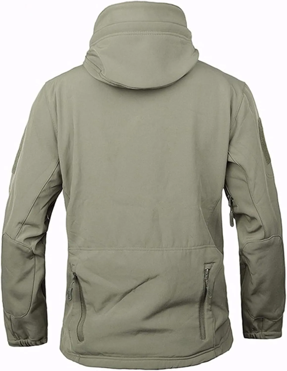 Outdoor Jacket For Men Waterproof Windresistant Fleece Lined Shark Skin Soft Shell Multi-Pocket Coat Quick-Drying Top