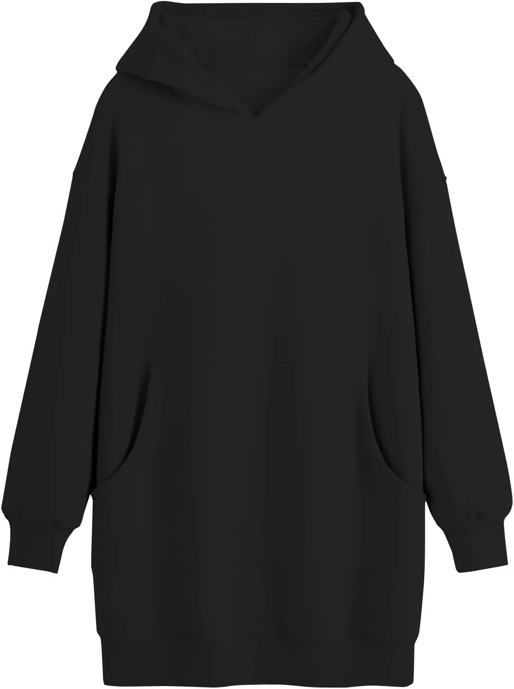 Oversized Hoodie Dress for Women Fleece Hooded Sweatshirt Dress with Pockets Cute Y2k Preppy Tunic Shift Mini Dresses