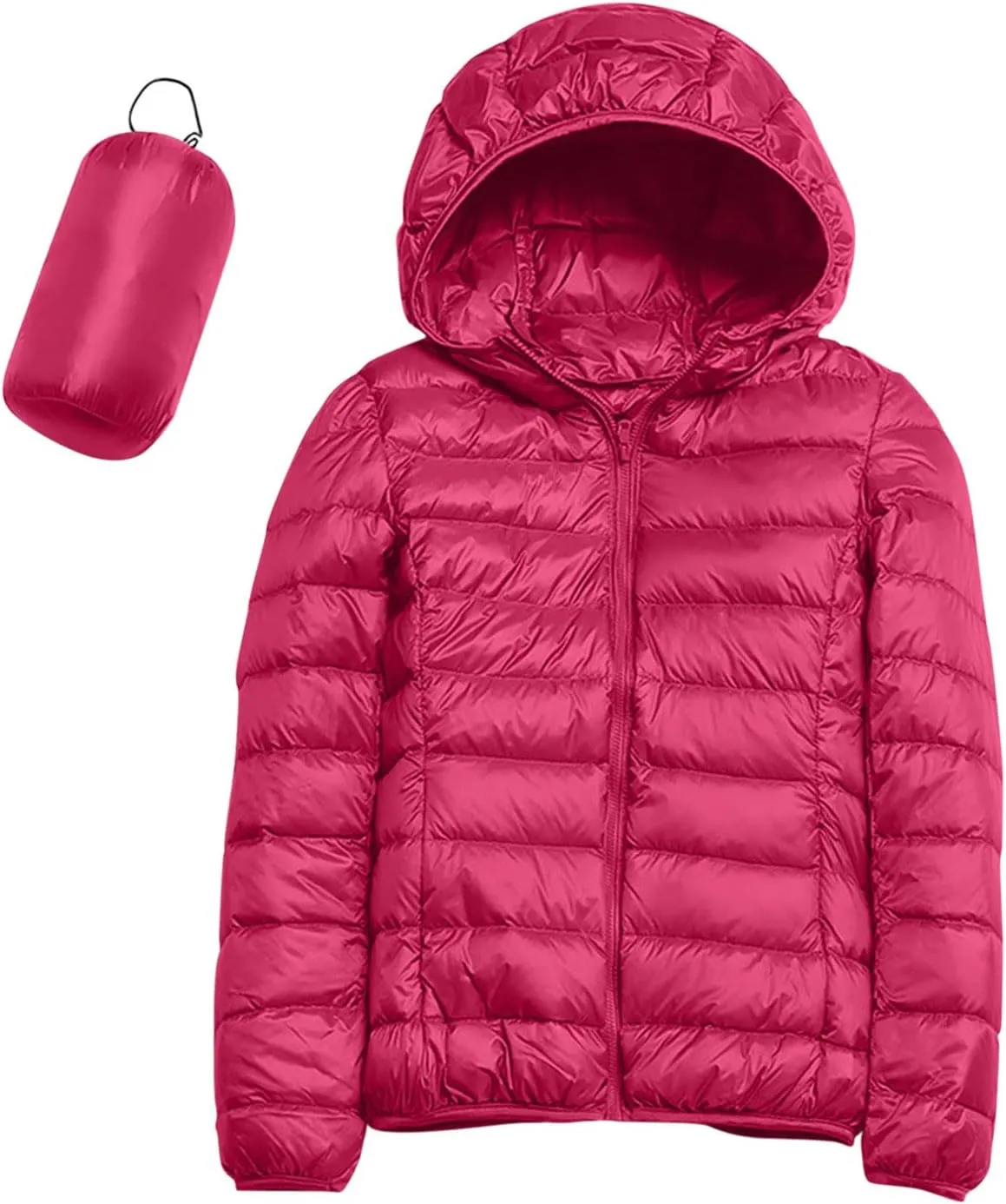 Packable Puffer Jackets for Women Winter Warm Down Jacket Lightweight Hooded Down Coat Short Duck Down Coats