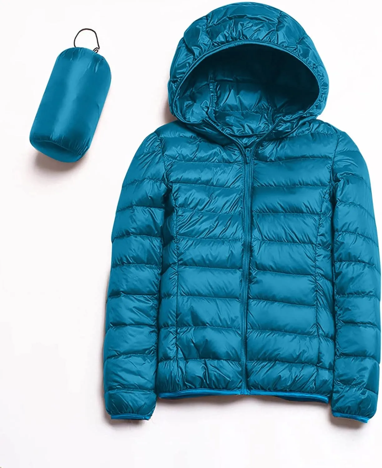 Packable Puffer Jackets for Women Winter Warm Down Jacket Lightweight Hooded Down Coat Short Duck Down Coats