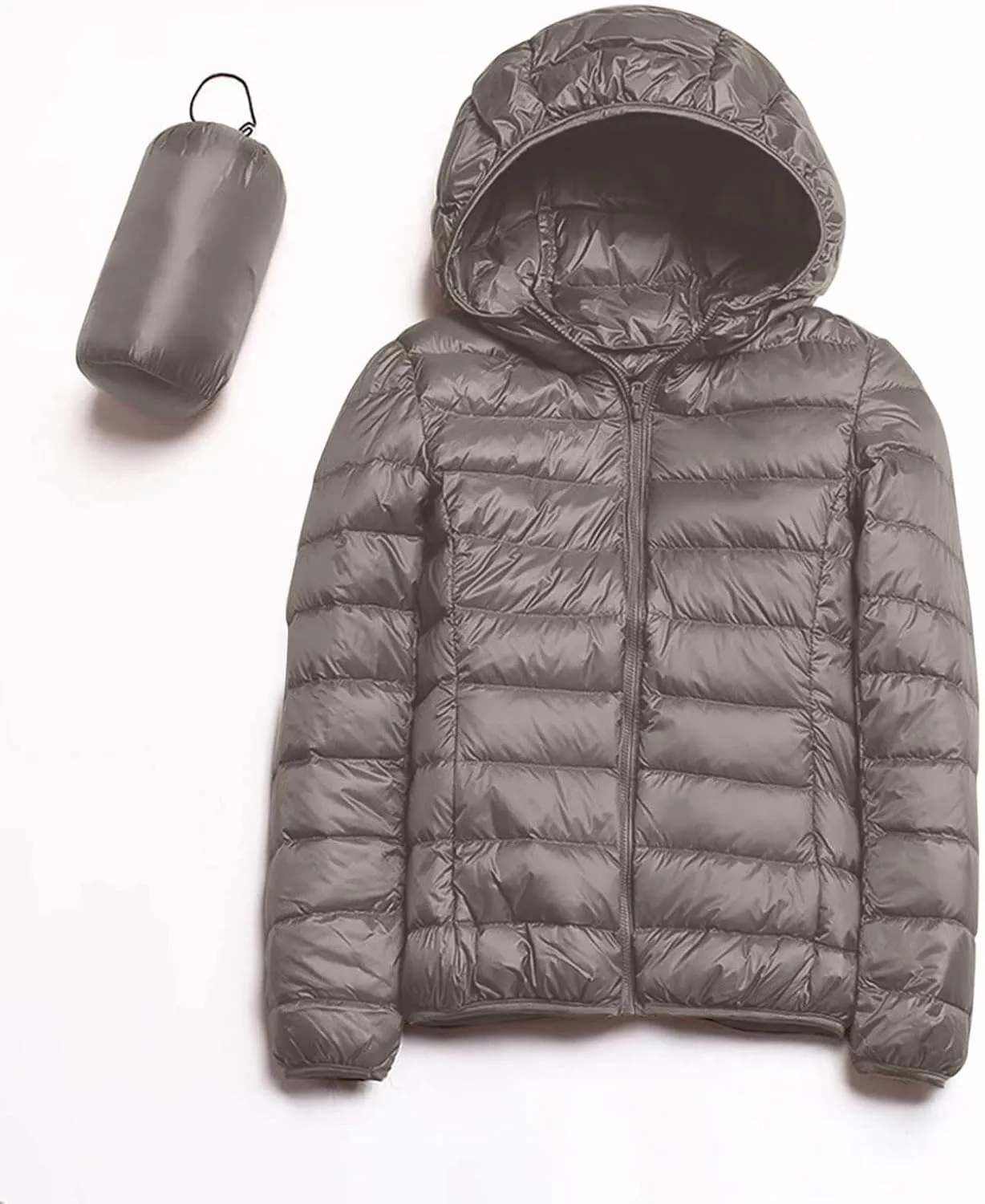 Packable Puffer Jackets for Women Winter Warm Down Jacket Lightweight Hooded Down Coat Short Duck Down Coats