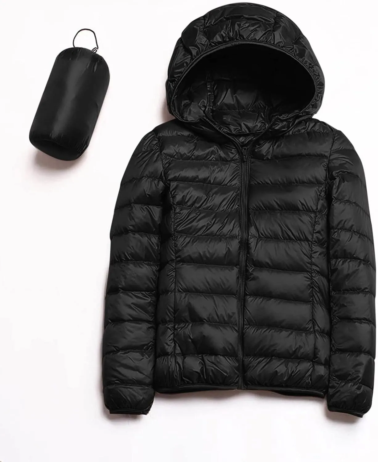 Packable Puffer Jackets for Women Winter Warm Down Jacket Lightweight Hooded Down Coat Short Duck Down Coats