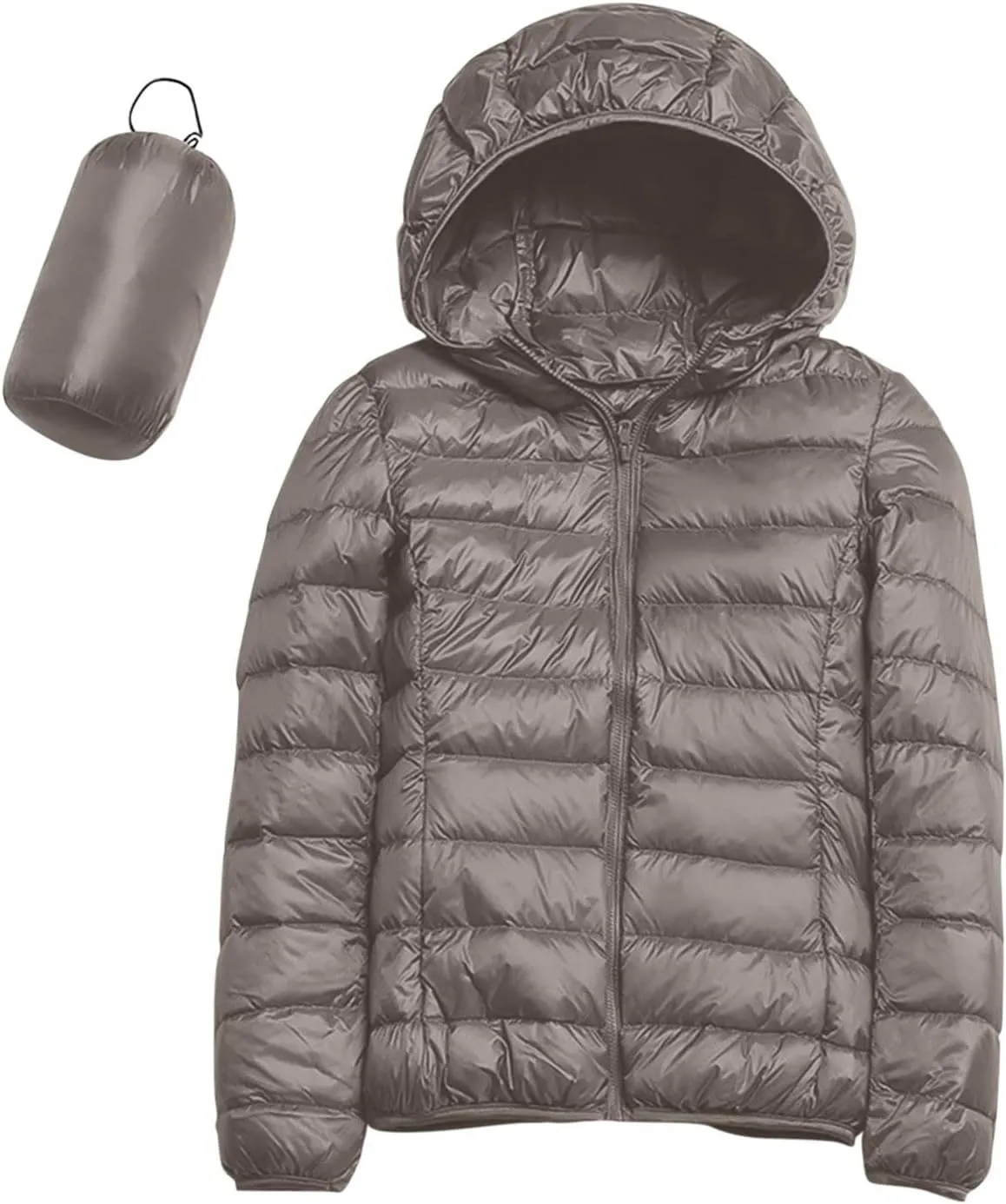 Packable Puffer Jackets for Women Winter Warm Down Jacket Lightweight Hooded Down Coat Short Duck Down Coats