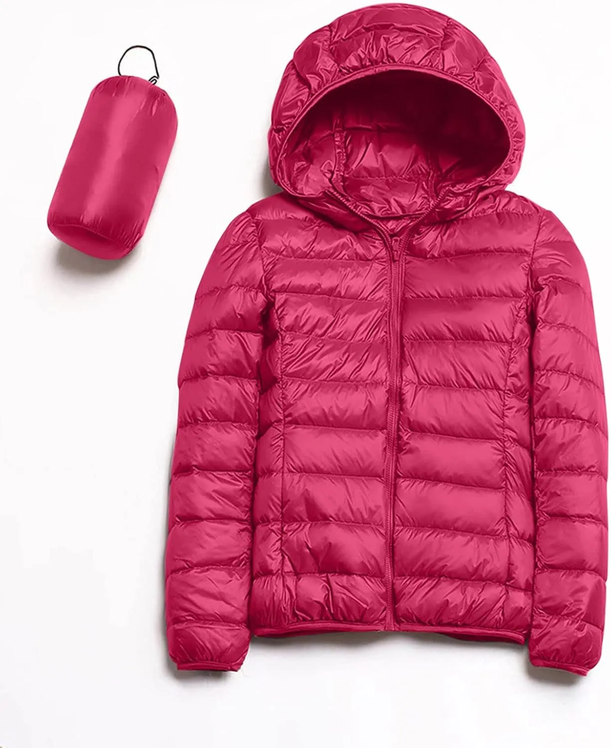 Packable Puffer Jackets for Women Winter Warm Down Jacket Lightweight Hooded Down Coat Short Duck Down Coats