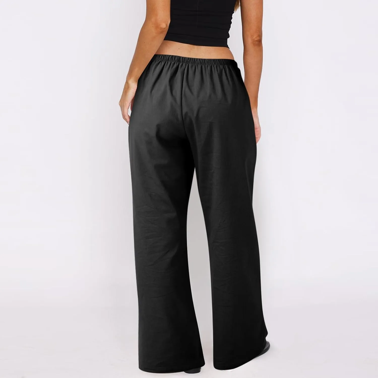 Pants for Women Summer Trendy Palazzo Pants Flowy Wide Leg Beach Comfy Trousers Pants with Pockets