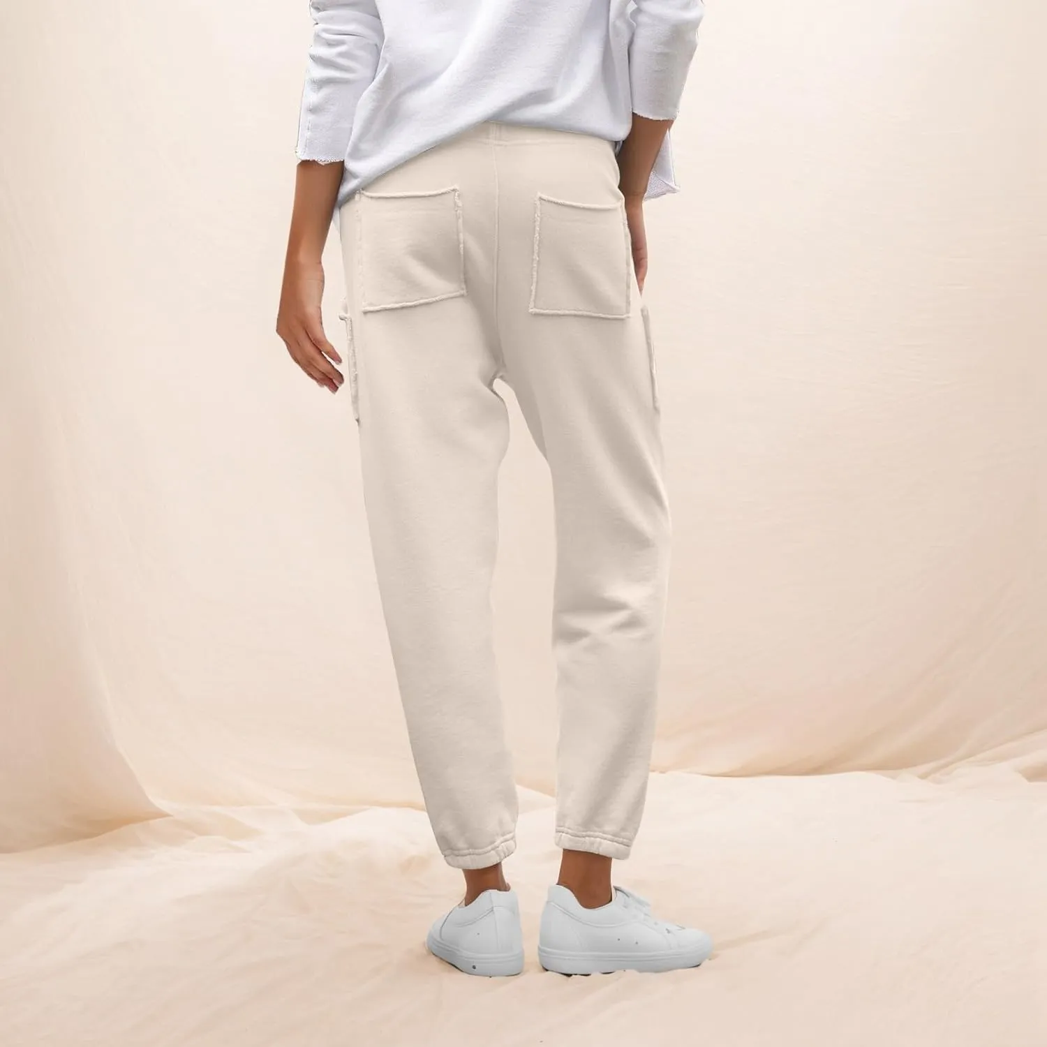 Petite Sweatpants for Women Petite Length Jogger Sweatpants Baggy Fleece Drawstring High Waisted Sweatpants w/Pockets