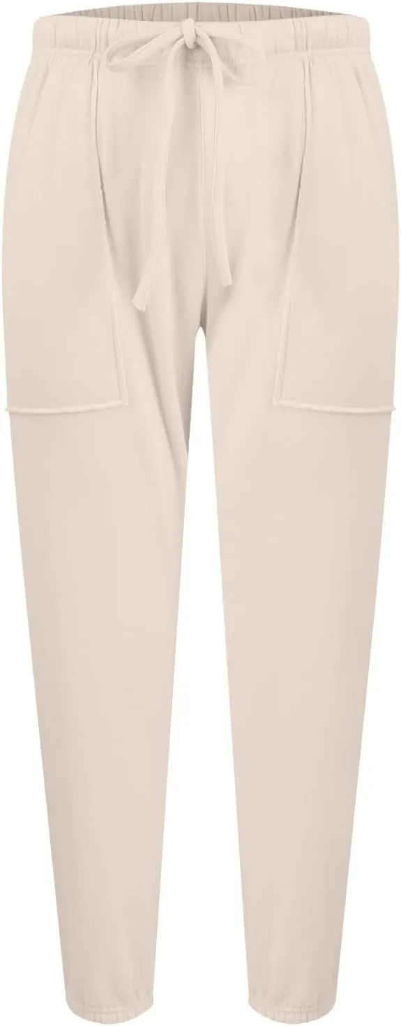 Petite Sweatpants for Women Petite Length Jogger Sweatpants Baggy Fleece Drawstring High Waisted Sweatpants w/Pockets