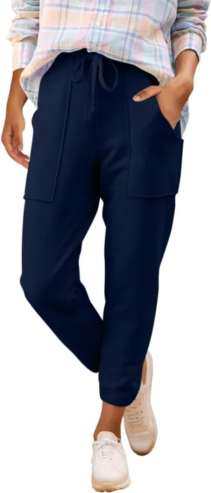 Petite Sweatpants for Women Petite Length Jogger Sweatpants Baggy Fleece Drawstring High Waisted Sweatpants w/Pockets