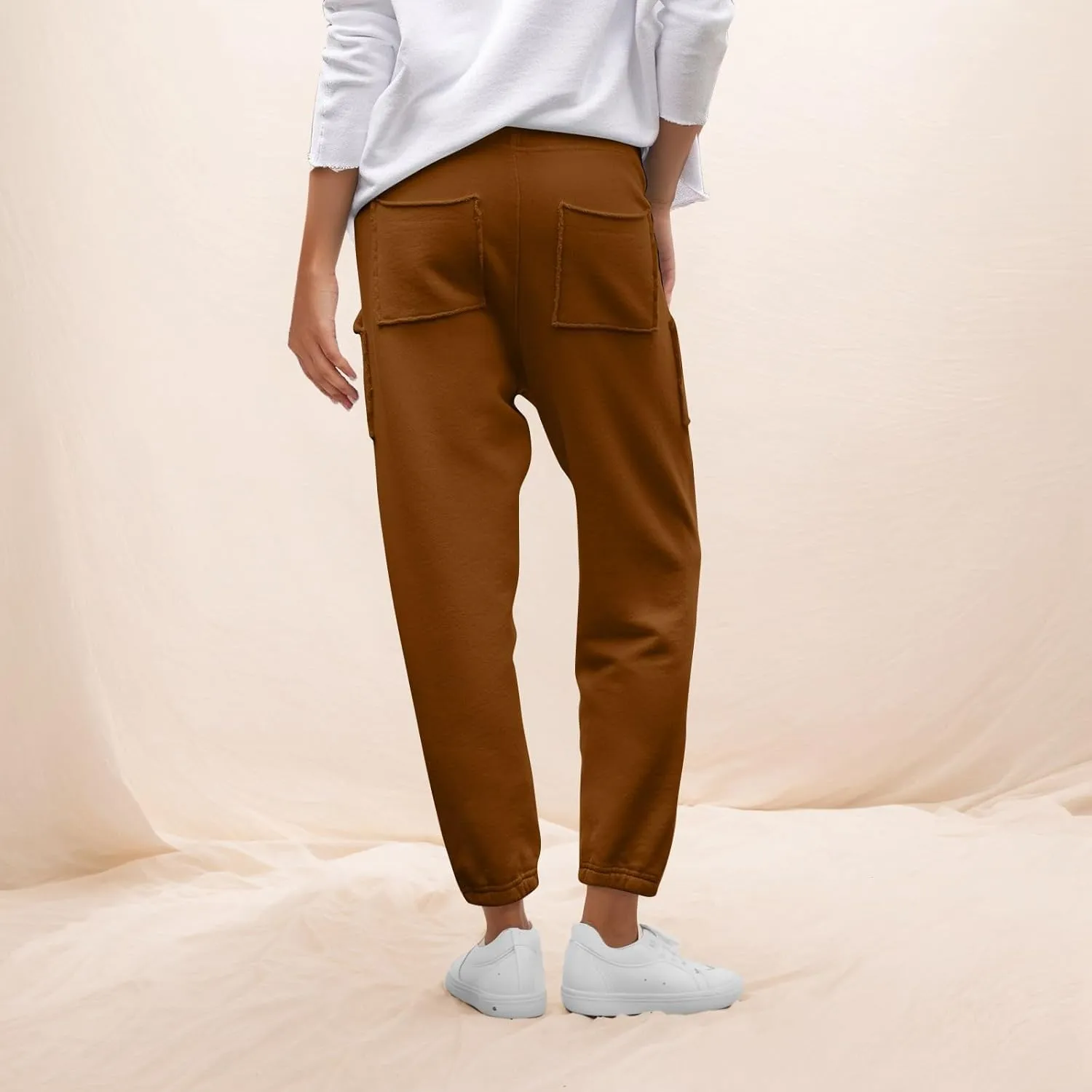 Petite Sweatpants for Women Petite Length Jogger Sweatpants Baggy Fleece Drawstring High Waisted Sweatpants w/Pockets