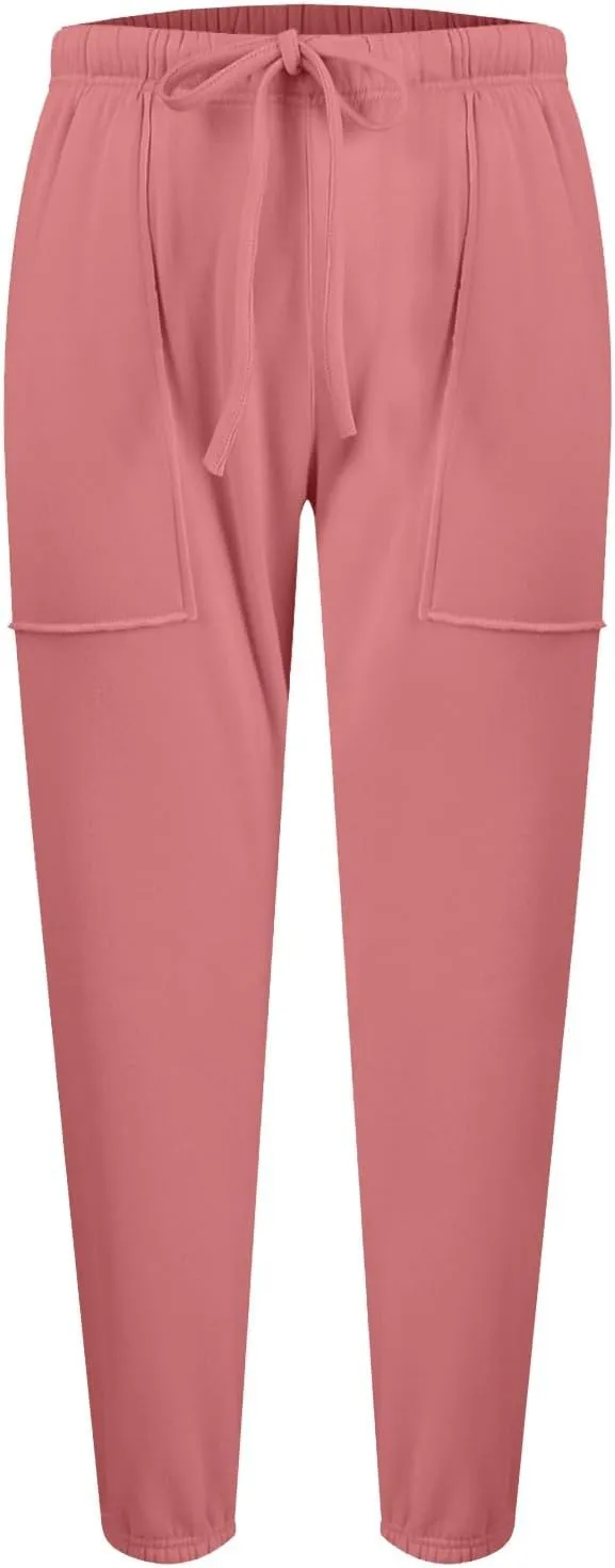 Petite Sweatpants for Women Petite Length Jogger Sweatpants Baggy Fleece Drawstring High Waisted Sweatpants w/Pockets