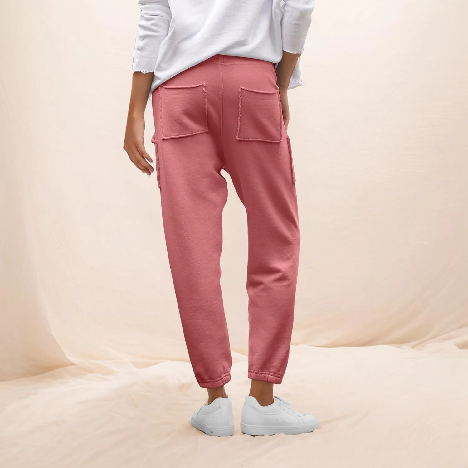 Petite Sweatpants for Women Petite Length Jogger Sweatpants Baggy Fleece Drawstring High Waisted Sweatpants w/Pockets