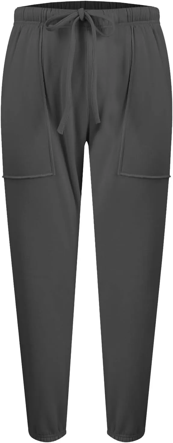 Petite Sweatpants for Women Petite Length Jogger Sweatpants Baggy Fleece Drawstring High Waisted Sweatpants w/Pockets