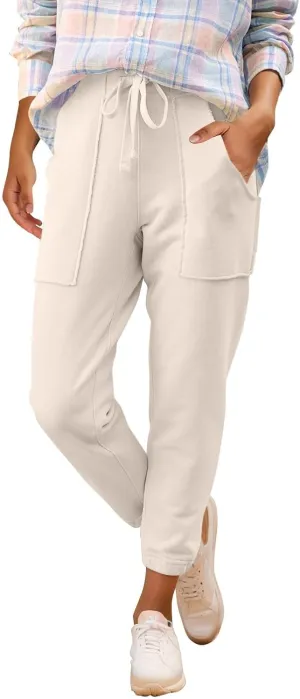 Petite Sweatpants for Women Petite Length Jogger Sweatpants Baggy Fleece Drawstring High Waisted Sweatpants w/Pockets