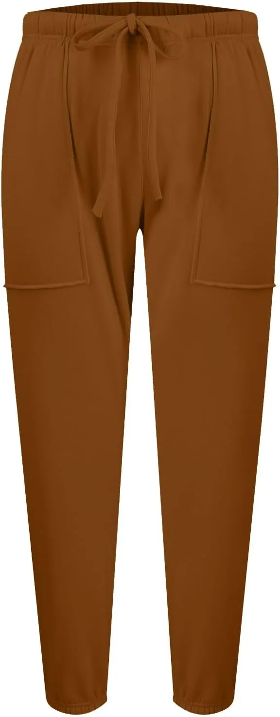 Petite Sweatpants for Women Petite Length Jogger Sweatpants Baggy Fleece Drawstring High Waisted Sweatpants w/Pockets