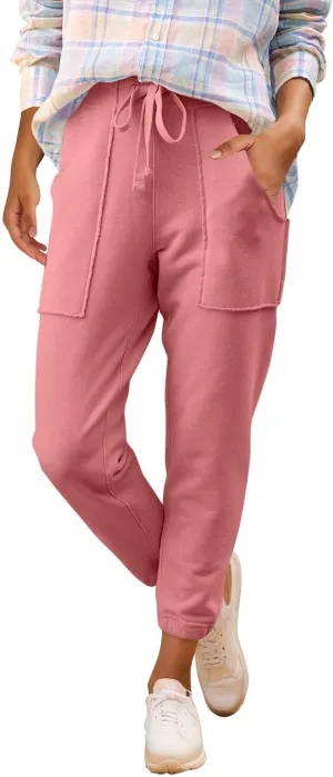 Petite Sweatpants for Women Petite Length Jogger Sweatpants Baggy Fleece Drawstring High Waisted Sweatpants w/Pockets