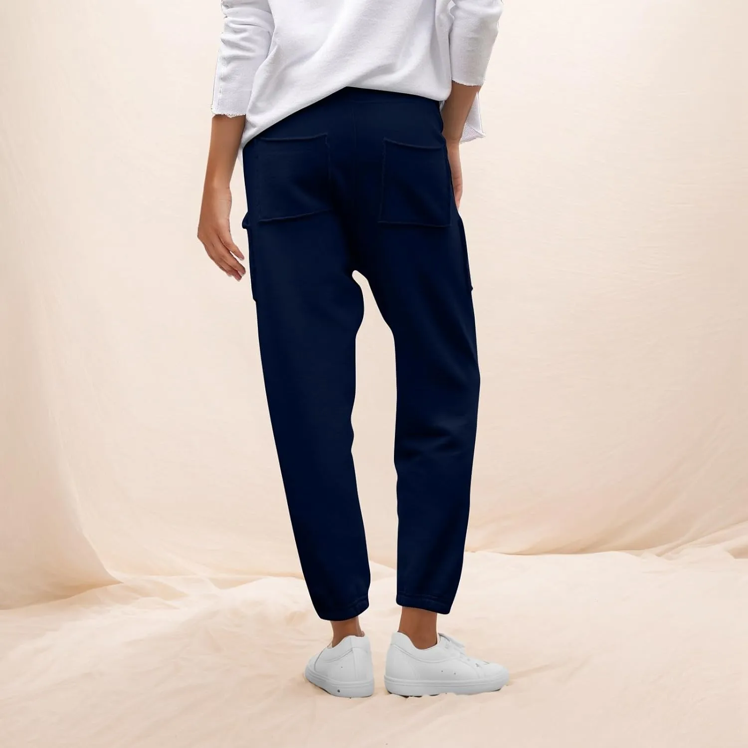 Petite Sweatpants for Women Petite Length Jogger Sweatpants Baggy Fleece Drawstring High Waisted Sweatpants w/Pockets