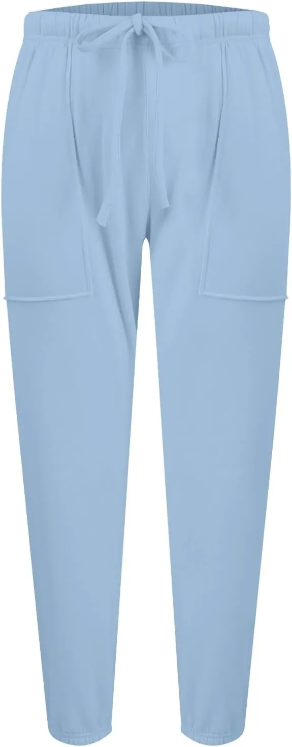 Petite Sweatpants for Women Petite Length Jogger Sweatpants Baggy Fleece Drawstring High Waisted Sweatpants w/Pockets