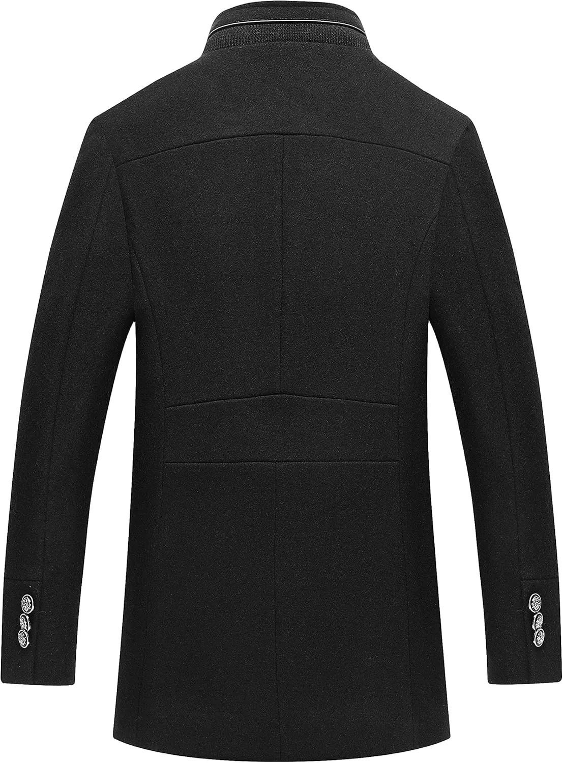 PRIJOUHE Men's Wool Coat Winter Coat Slim Medium Long Coats Overcoat Male