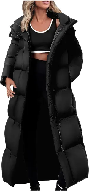 Puffer Coat Women Winter Heavyweight Down Jackets Warm Quilted Overcoats Thicken Down Jackets Casual Full Zip Outwear