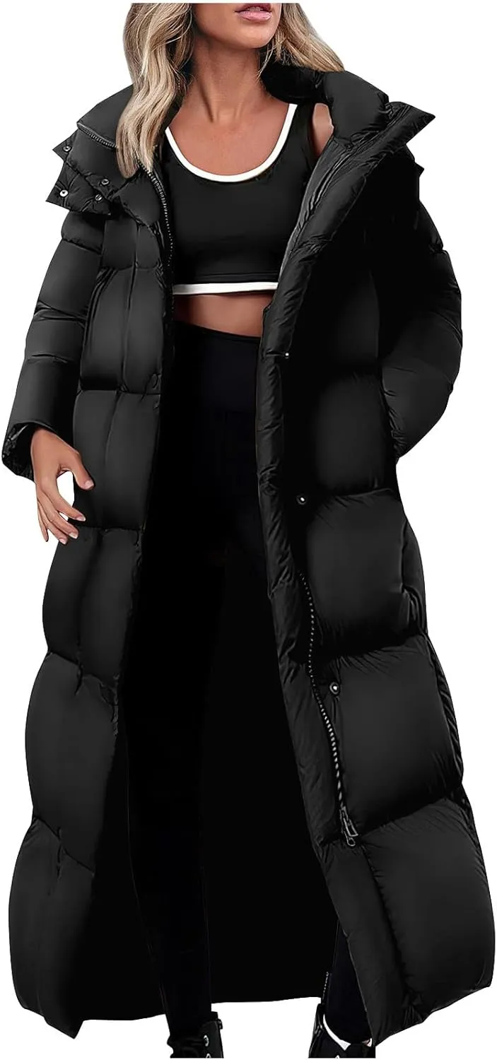 Puffer Coat Women Winter Heavyweight Down Jackets Warm Quilted Overcoats Thicken Down Jackets Casual Full Zip Outwear