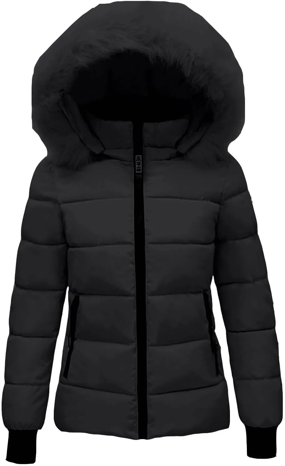 Puffer Jacket for Women Winter Quilted Puffer Short Coat Lightweight Slim Fit Down Jacket with Pocket Thicken Coat