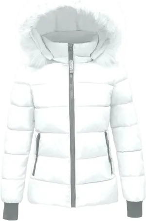 Puffer Jacket for Women Winter Quilted Puffer Short Coat Lightweight Slim Fit Down Jacket with Pocket Thicken Coat