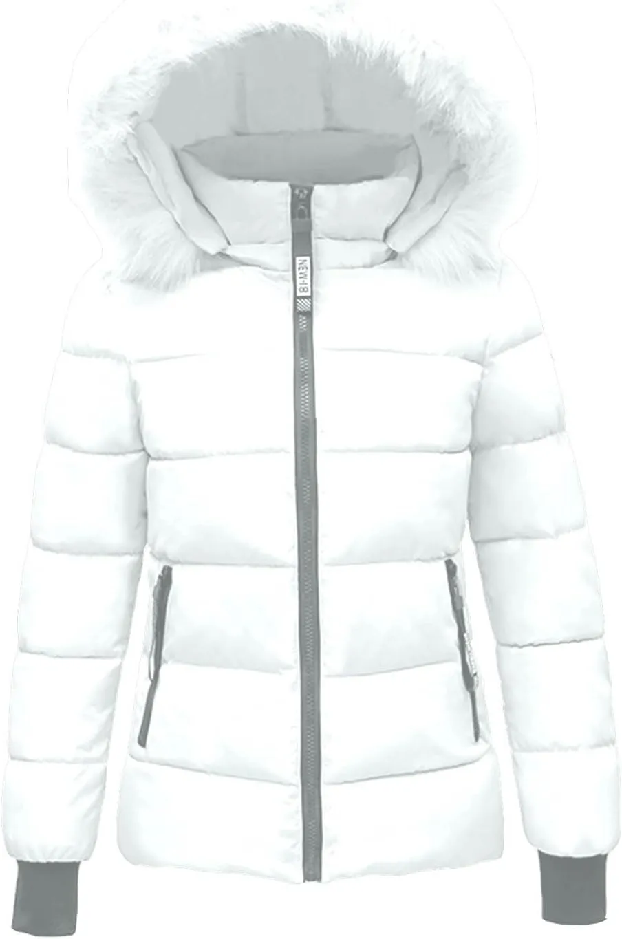 Puffer Jacket for Women Winter Quilted Puffer Short Coat Lightweight Slim Fit Down Jacket with Pocket Thicken Coat