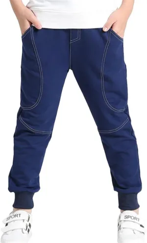 Rysly Boys Cotton Sweatpants Kids Casual Jogger Pants Tapered Ankle Pants
