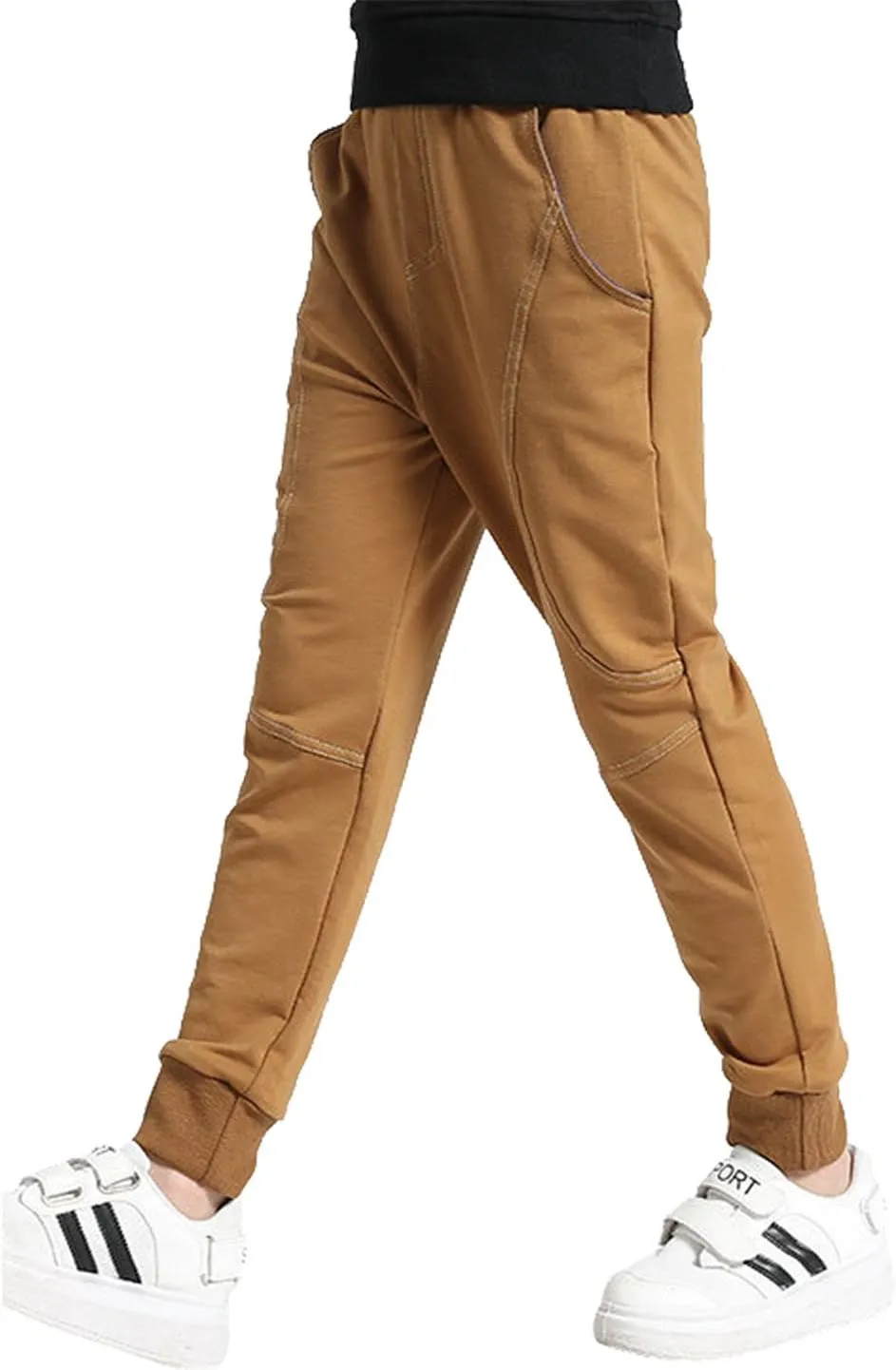 Rysly Boys Cotton Sweatpants Kids Casual Jogger Pants Tapered Ankle Pants