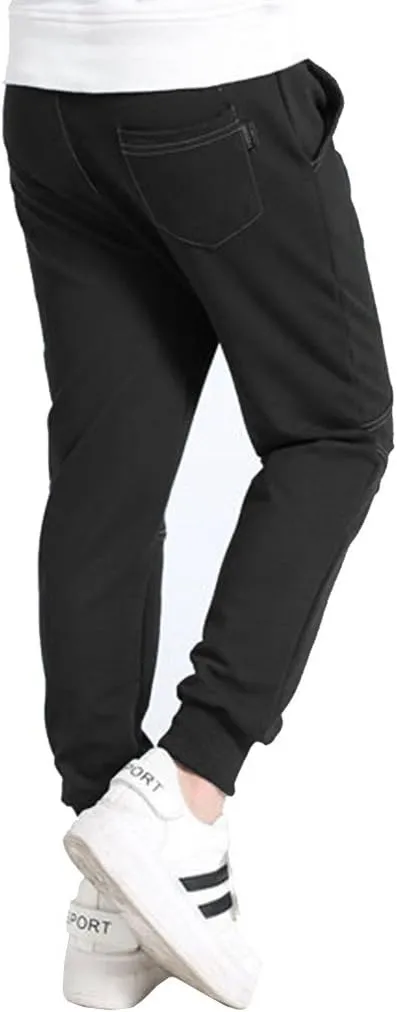 Rysly Boys Cotton Sweatpants Kids Casual Jogger Pants Tapered Ankle Pants