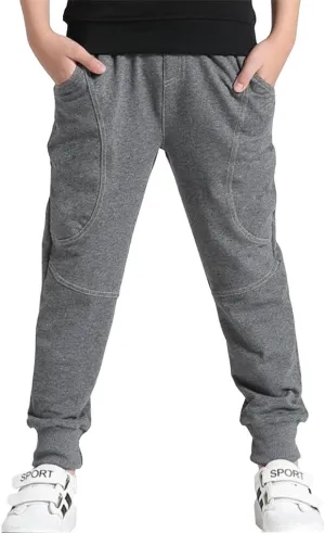 Rysly Boys Cotton Sweatpants Kids Casual Jogger Pants Tapered Ankle Pants