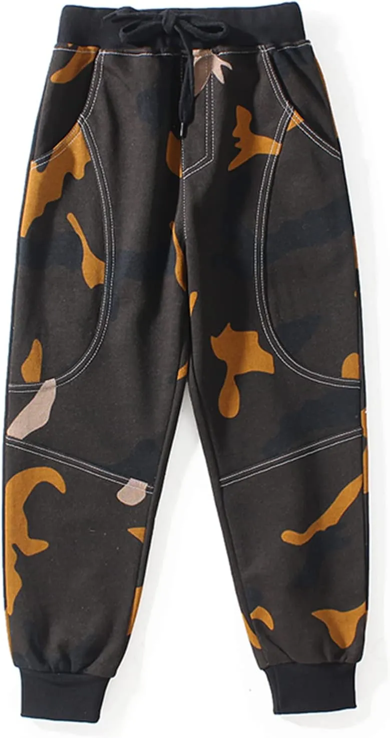 Rysly Boys Cotton Sweatpants Kids Casual Jogger Pants Tapered Ankle Pants