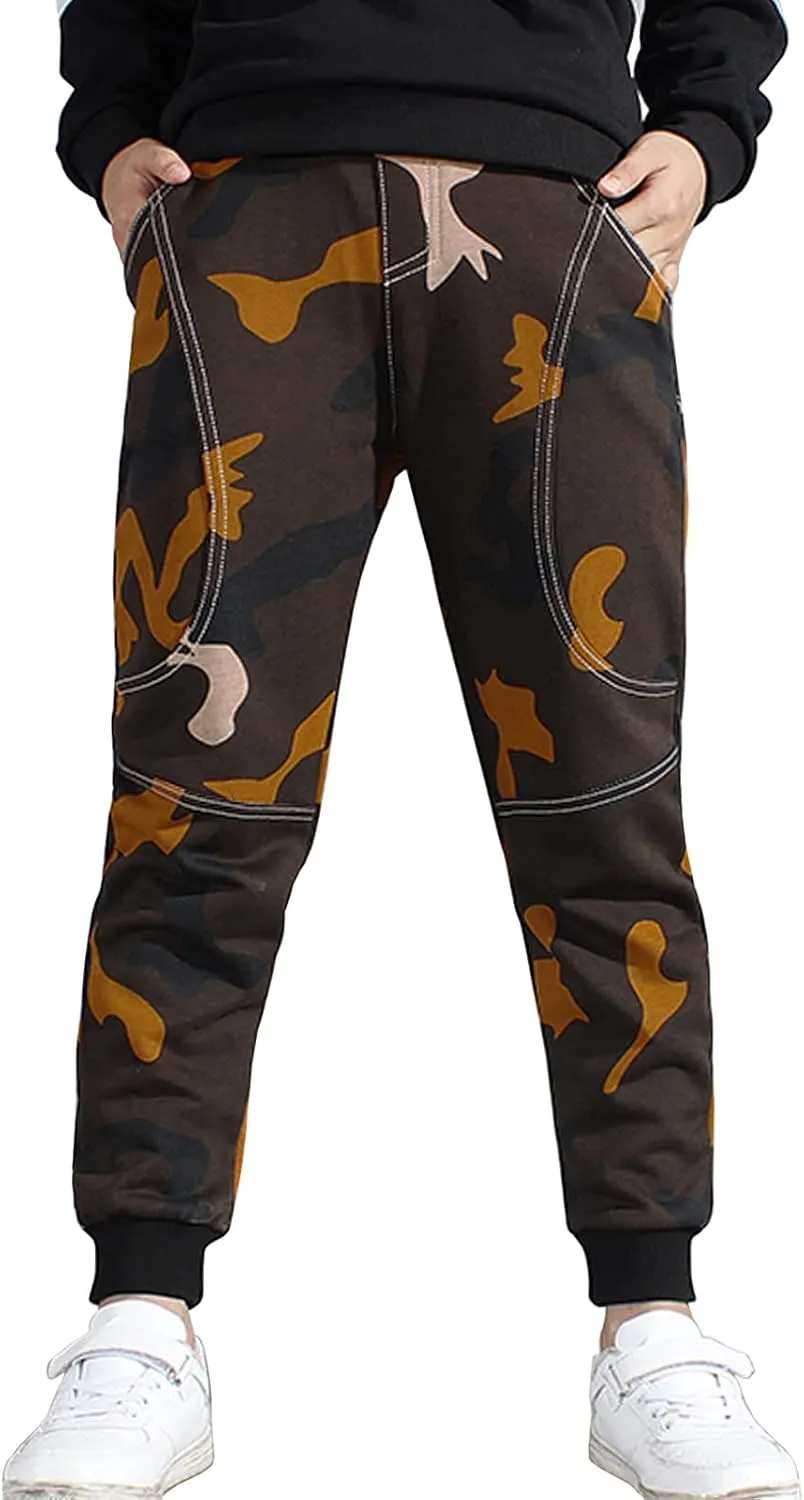 Rysly Boys Cotton Sweatpants Kids Casual Jogger Pants Tapered Ankle Pants