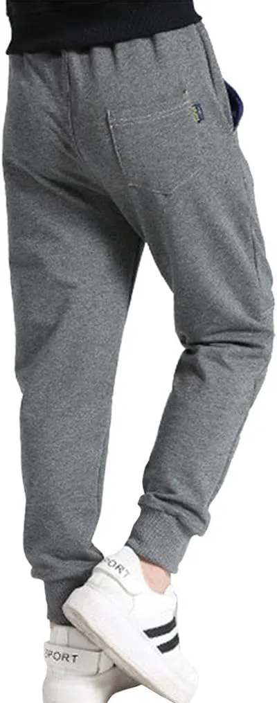 Rysly Boys Cotton Sweatpants Kids Casual Jogger Pants Tapered Ankle Pants