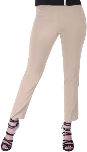 SLIM-SATION Women's Petite Wide Band Pull on Ankle Pants