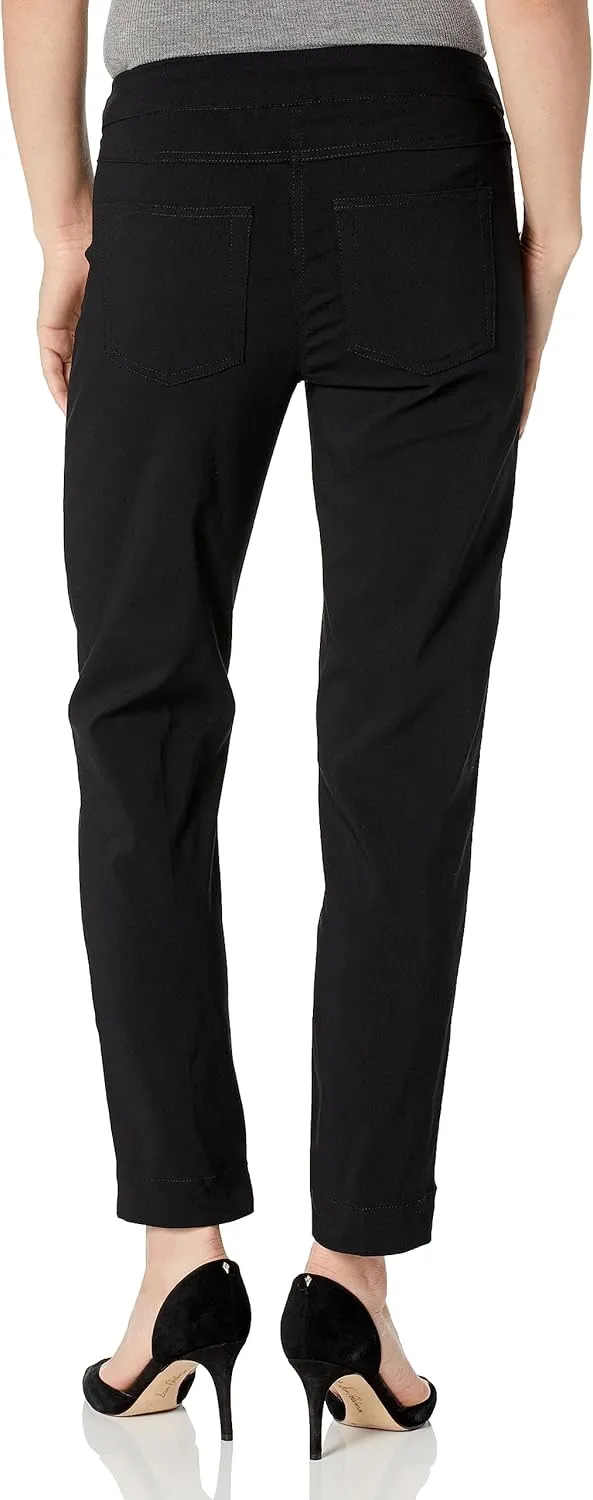 SLIM-SATION Women's Petite Wide Band Pull on Ankle Pants