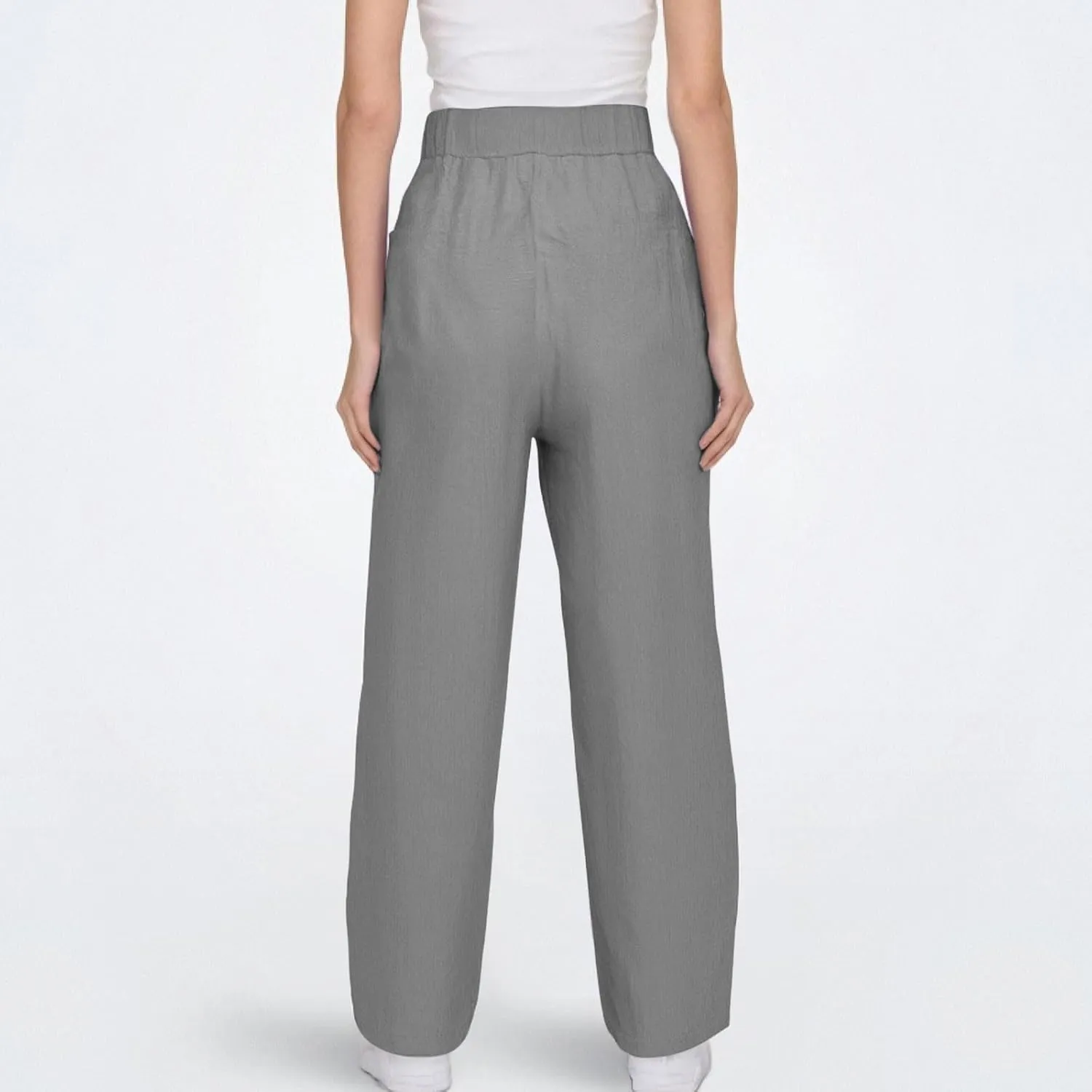 Spring Pants for Women 2025 Palazzo Capri Wide Leg Travel Plus Size Baggy Trousers Flowy Comfy Lounge Loose Outfits