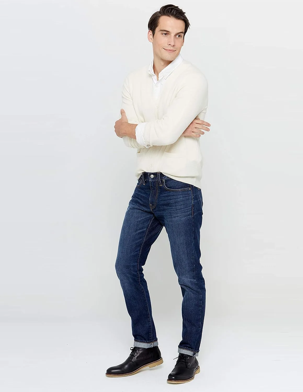 State Cashmere Men's 100% Pure Cashmere Button Front Long Sleeve Cardigan Sweater