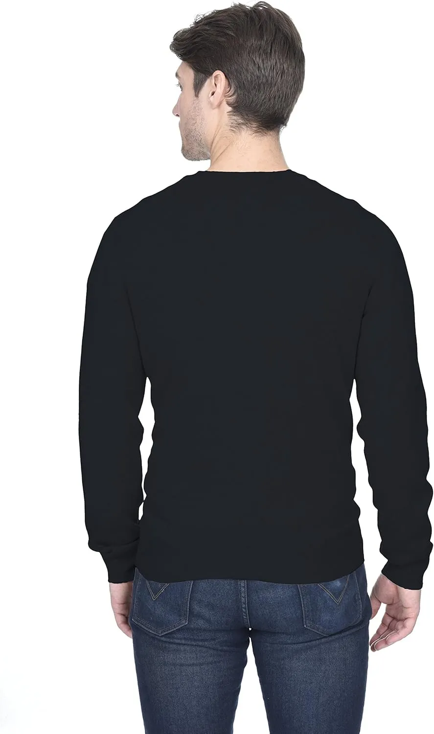 State Fusio Basic V-Neck Sweater Merino Wool Long Sleeve Pullover for Men - Made with 100% Merino Wool