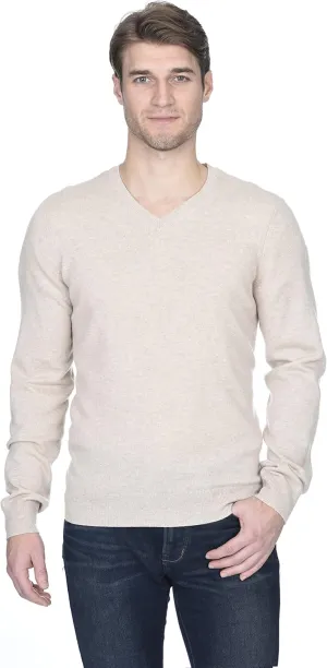 State Fusio Basic V-Neck Sweater Merino Wool Long Sleeve Pullover for Men - Made with 100% Merino Wool