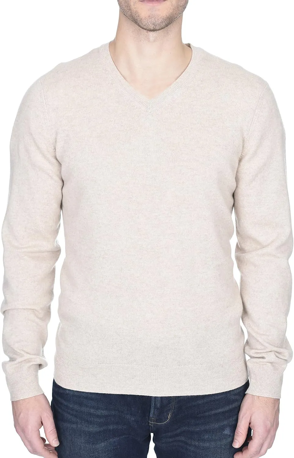 State Fusio Basic V-Neck Sweater Merino Wool Long Sleeve Pullover for Men - Made with 100% Merino Wool