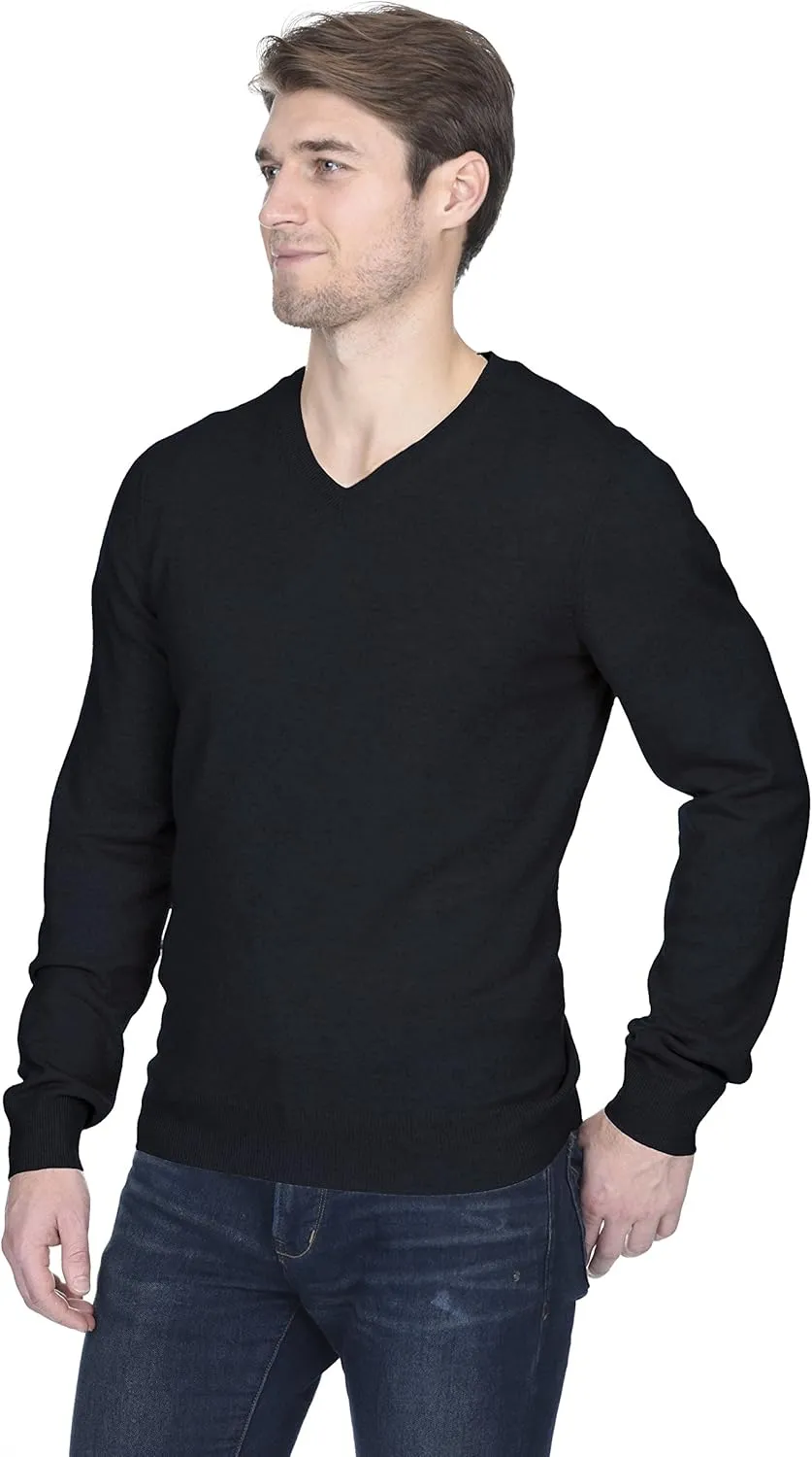 State Fusio Basic V-Neck Sweater Merino Wool Long Sleeve Pullover for Men - Made with 100% Merino Wool