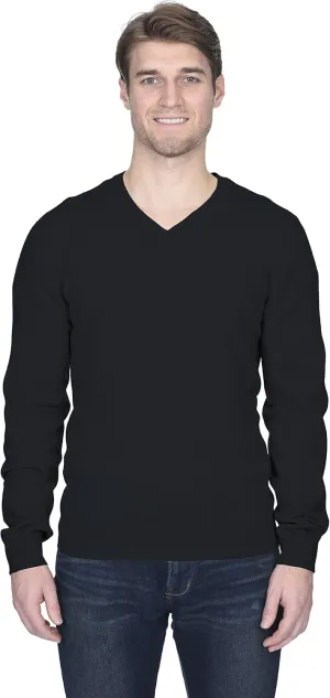 State Fusio Basic V-Neck Sweater Merino Wool Long Sleeve Pullover for Men - Made with 100% Merino Wool