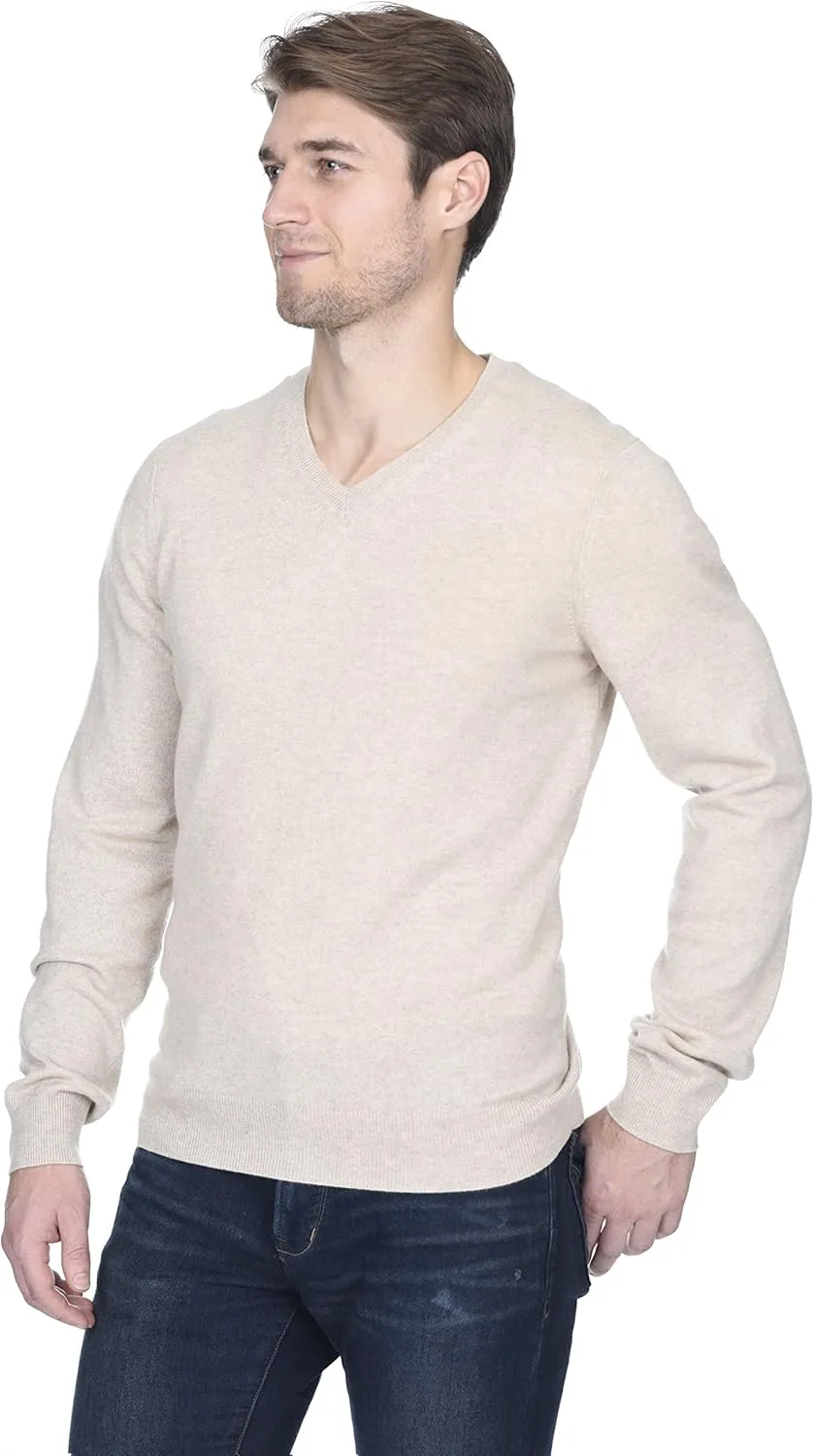 State Fusio Basic V-Neck Sweater Merino Wool Long Sleeve Pullover for Men - Made with 100% Merino Wool